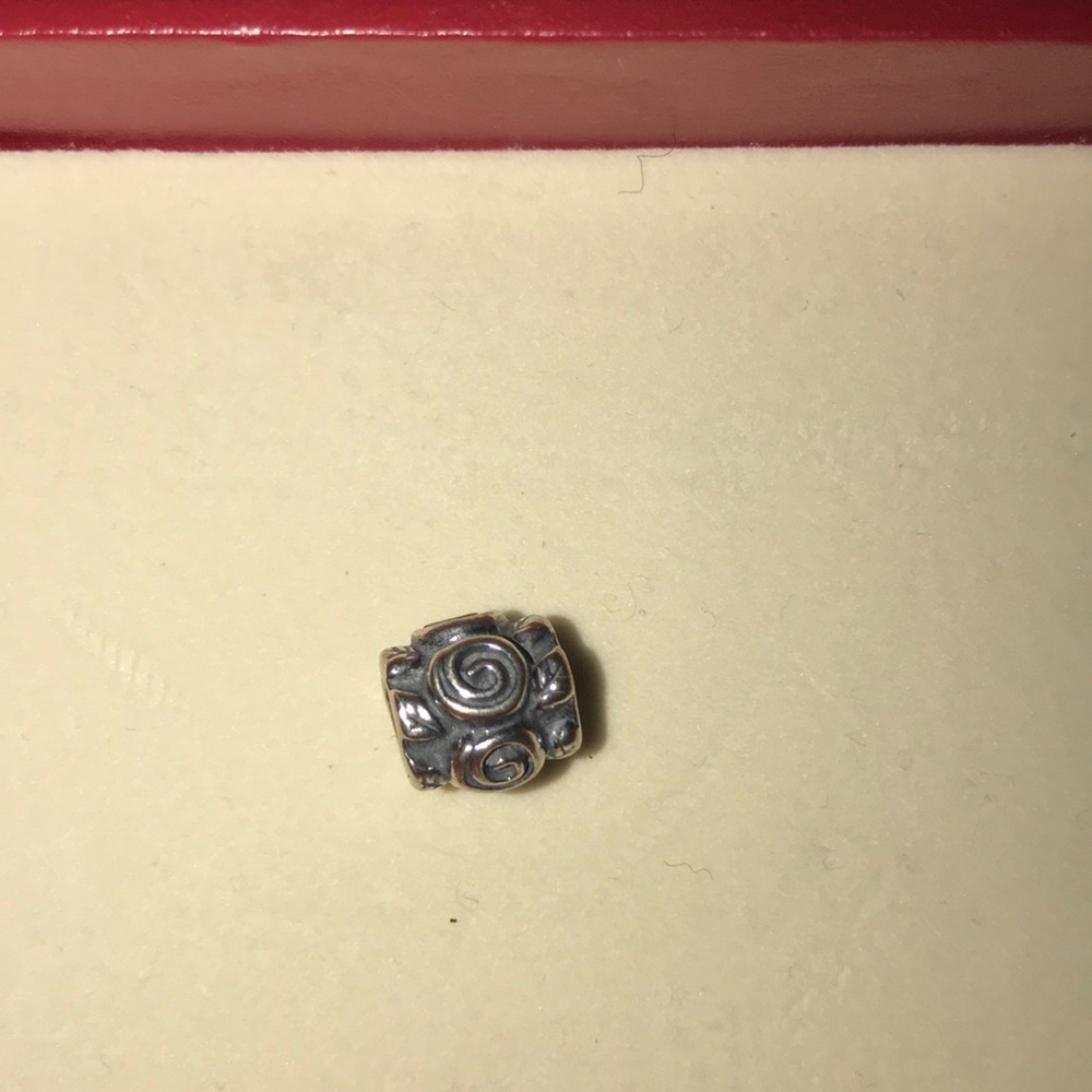Authentic Pandora Flower Rose Petal Swirls Charm